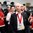 PRAGUE, CZECH REPUBLIC - MAY 17: Canada general manager Jim Nill speaks to the players and staff after a 6-1 gold medal game win over Russia at the 2015 IIHF Ice Hockey World Championship. (Photo by Andre Ringuette/HHOF-IIHF Images)

